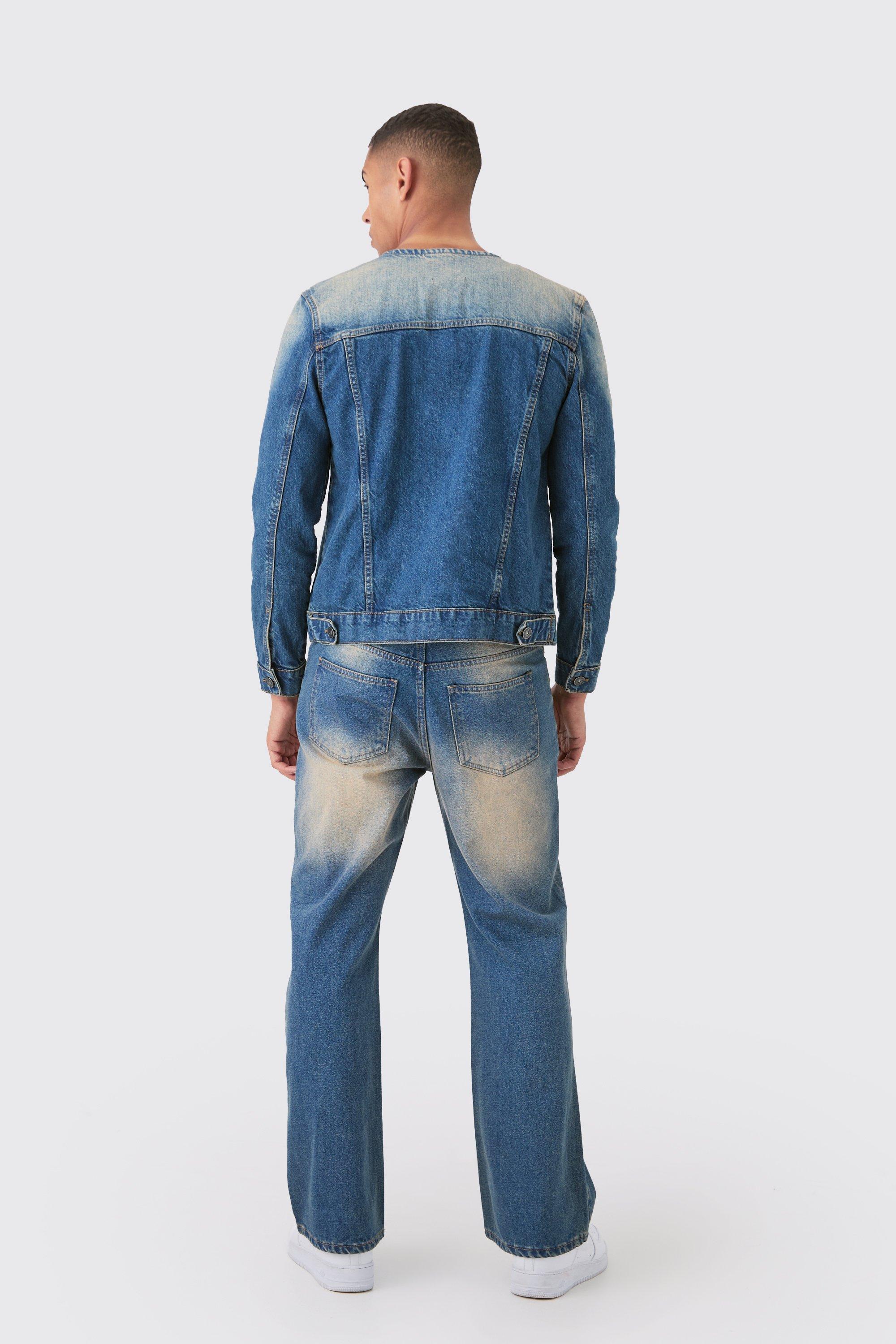 Levi's collarless denim clearance jacket